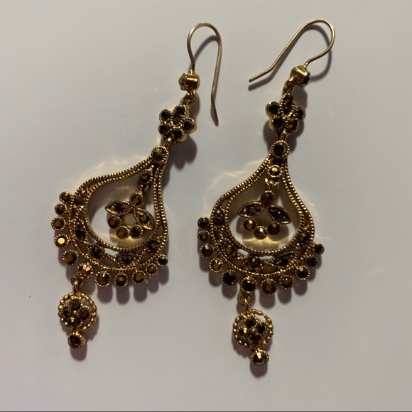 Copper tone dangle earrings - Picture 3 of 3